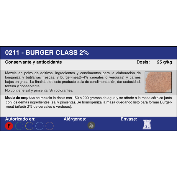 BURGER CLASS 2% (2 Kg.)