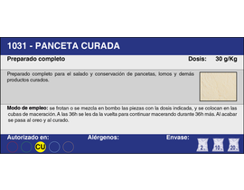 PANCETA CURADA (10 Kg.)