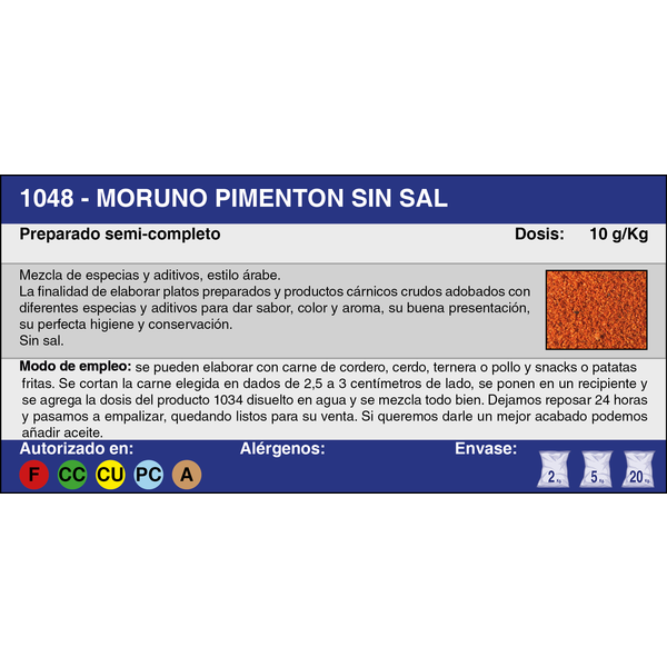 MORUNO PIMENTON SIN SAL (20 Kg.)