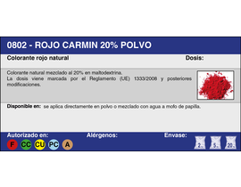 ROJO CARMIN 20% POLVO (E-120) (2 Kg.)